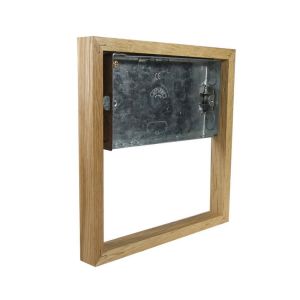 BAK418-UO-S2W Unfinished Oak 18mm Quadruple Surface Mounting Wall Box for Quadruple Bakelite Switch 