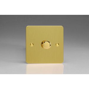 FFBP1M1 [WFB1 + MFP1M1] Varilight Special Series 1 Gang Dimmer for Multiple HF Dimmable Ballasts and LED Drivers 1-10V DC Input, 6 Amp Max Ultra Flat Brushed Brass Effect Finish