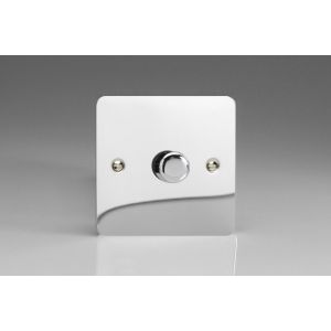 FFCP1M1 [WFC1 + MFP1M1] Varilight Special Series 1 Gang Dimmer for Multiple HF Dimmable Ballasts and LED Drivers 1-10V DC Input, 6 Amp Max Ultra Flat Polished Chrome Coated