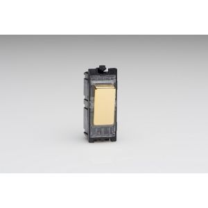 G100PV Varilight 1 Gang 10 Amp Push-to-make, Bell Push, Retractive Switch PowerGrid Module Polished Brass for Varilight PowerGrid plates (1 Grid Space)