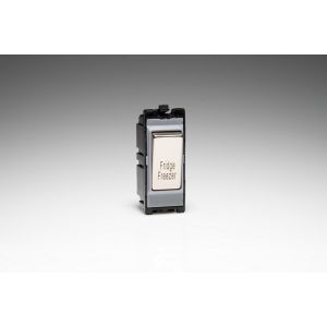 G201DS.FF Varilight 1 Way 20 Amp PowerGrid Double Pole Switch Brushed Steel Engraved with 'Fridge Freezer' for Varilight PowerGrid plates (1 Grid Space)