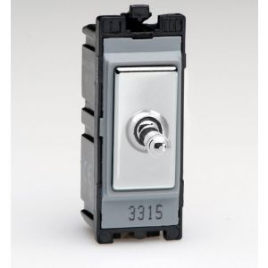 GT200PC Varilight 1-Way 20 Amp RetractiveToggle Switch PowerGrid Single Pole Polished Chrome for Varilight PowerGrid plates (1 Grid Space)