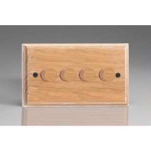 HLK44-S2W Varilight V-Dim Series 4 Gang 40-250 Watt Dimmer Kilnwood Classic Wood Limed Oak With Wood knobs