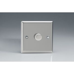 HN0 [WN1 + MH0] Varilight non-dimming 'Dummy' Series switch 1 Gang 0-1000 Watt Classic Satin Chrome Effect Finish