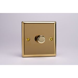 IVP1001 [WV1 + MIP1000] Varilight V-Plus Series 1 Gang 200-1000 Watt/VA Dimmer Classic Victorian Polished Brass Coated