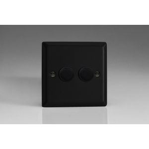 IYP302.MB [WY2.MB + 2x MIP302] Varilight V-Plus Series 2 Gang 40-300 Watt/VA  Dimmer Urban Matt Black Effect Finish