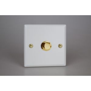 IYP701V.MW [WY1V.MW + MIP700] Varilight V-Plus Series 1 Gang 60-700 Watt/VA Dimmer Vogue Matt White Effect Finish