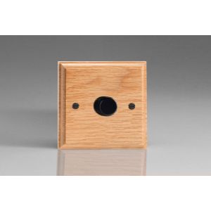 JOP1-RTBK-S2W Varilight V-Pro Series 1 Gang 0-120W Trailing Edge LED Dimmer Kilnwood Classic Wood Light Oak With Retro Black Metal Knob