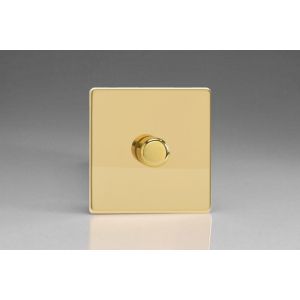 TEVP401S Varilight Euro Fixed Range Thermal Series 1 gang 60-400 Watt Dimmer European Screwless Polished Brass Effect Finish
