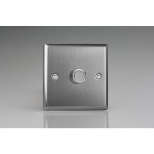 TTR1001 [WT1 + MTR1000] Varilight V-Dim Safety Series 1 Gang 200-1000 Watt Dimmer Classic Brushed Steel