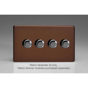 WDMD4S Varilight Matrix 4-Gang Double Plate Unpopulated Dimmer Kit. Screwless Mocha Effect Finish