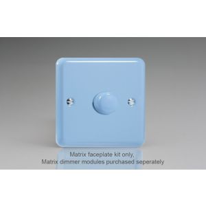 WY1.DB Varilight Matrix 1-Gang Single Plate Unpopulated Dimmer Kit. Lily Duck Egg Blue