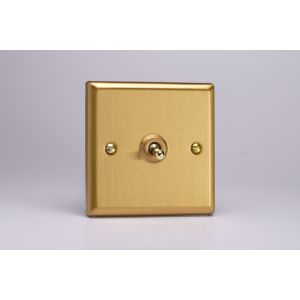 XBT1 Varilight 1 Gang 10 Amp Toggle Switch Classic Brushed Brass Effect