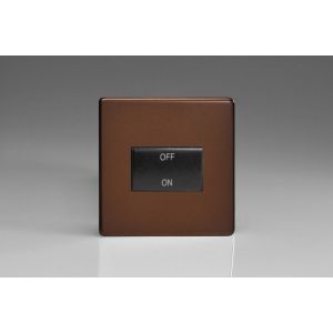 XDMFIBS Varilight Fan Isolating 10 Amp Triple Pole Switch Screwless Mocha Effect Finish With Black Switch