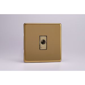XDVFODS Varilight Flex Outlet 16 Amp with Cable Clamp Screwless Polished Brass Coated With Polished Brass Flex Outlet