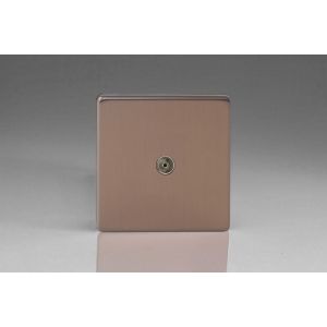 XDY8S.BZ Varilight 1 Gang Co-axial TV Socket Urban Screwless Brushed Bronze Effect Finish