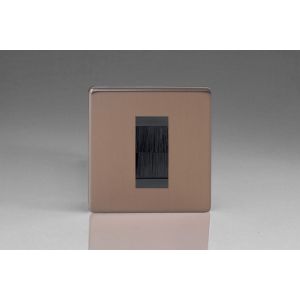 XDYGBRHBS.BZ [XDYG1S.BZ + DBRHB] Varilight 1 Gang Black Data Brush Outlet Urban Screwless Brushed Bronze Effect Finish