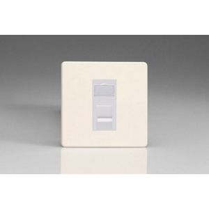 XDYGRJ456WS.PD [XDYG1S.PD + DRJ456W] Varilight 1 Gang White Cat6 Networking Socket Screwless Primed and Ready to Paint