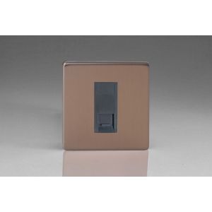 XDYGTSBS.BZ [XDYG1S.BZ + DTSB] Varilight 1 Gang Black Telephone Slave Socket Urban Screwless Brushed Bronze Effect Finish