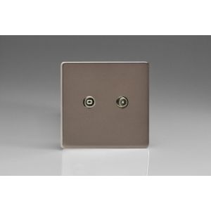 XER2RTV14S-SP Varilight Euro Fixed Range RTV 14dB Passage/Inline/Slave Socket, for Analogue and Digital RTV Installations European Screwless Pewter Effect Finish
