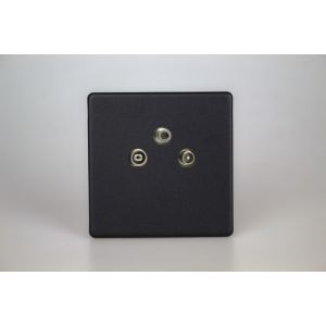 XEY3RTVS.MB Varilight Euro Fixed Range 3 Gang RTV and Satellite Termination Socket for Analogue and Digital RTV-SAT Installations European Screwless Matt Black Effect Finish