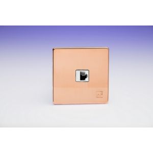XEYRJ456S.AC Varilight Euro Fixed 1 Gang RJ456 CAT6 European Screwless CU29 Raw Copper