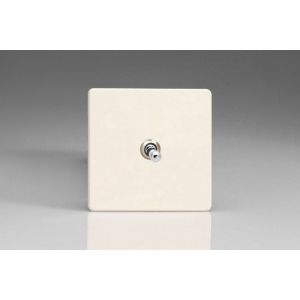 XEYT1S.MW Varilight Euro Fixed 1 Gang 10 Amp Toggle Switch European Screwless Matt White Effect Finish