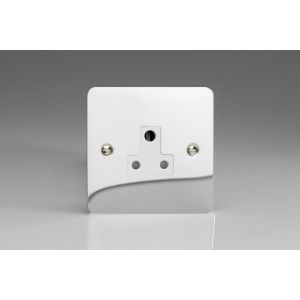 XFCRP5AW Varilight 1 Gang 5 Amp White Round Pin Socket 0-1150 Watts Ultra Flat Polished Chrome Coated With White Socket