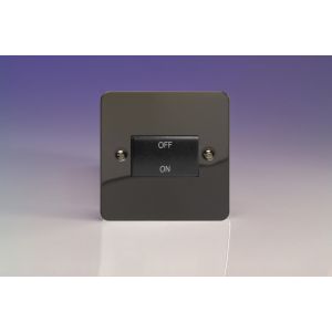 XFIFIB Varilight Fan Isolating 10 Amp Triple Pole Switch Ultra Flat Iridium Black (Gloss) Effect Finish With Black Switch