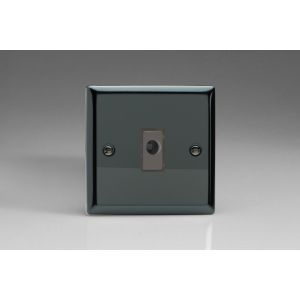 XIFOD Varilight Flex Outlet 16 Amp with Cable Clamp Classic Iridium Black (Gloss) Effect Finish with Iridium Black Flex Outlet