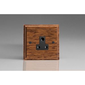 XMORP5AB-S2W 1 Gang 5 Amp Round Pin Socket 0-1150 Watts Kilnwood Classic Wood Medium Oak 