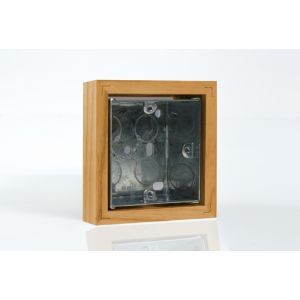 XOWBS-S2W  Single 25mm Deep Surface Mounting Wall Box with Metal Knock-Out Box Kilnwood Classic Wood Light Oak