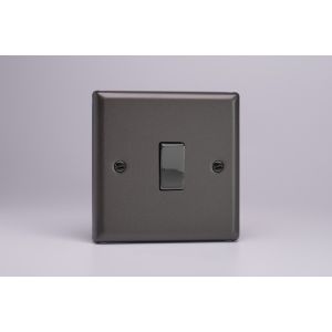 XP1D Varilight 1 Gang 10 Amp Switch Classic Graphite 21 Effect Finish with Iridium Black Switch