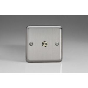 XS8S Varilight 1 Gang Satellite TV Socket Classic Matt Chrome Finish (Brushed Steel Effect)