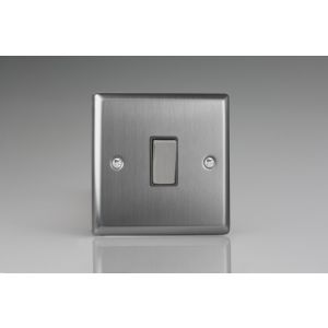 XT20D Varilight 1 Gang 20 Amp Double Pole Switch Classic Brushed Steel with Brushed Steel Switch