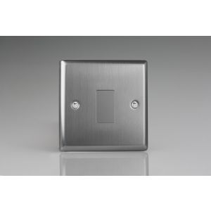 XTPGY1 Varilight 1 Gang Power Grid Faceplate Including Power Grid Frame Classic Brushed Steel