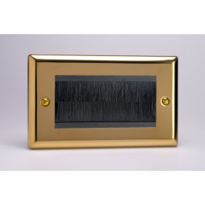 XVGBRDB [XVG4 + DBRDB] Varilight 4 Gang Black Data Brush Outlet Classic Victorian Polished Brass Coated
