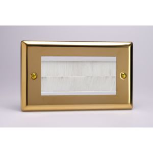 XVGBRDW [XVG4 + DBRDW] Varilight 4 Gang White Data Brush Outlet Classic Victorian Polished Brass Coated