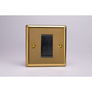 XVGBRHB [XVG1 + DBRHB] Varilight 1 Gang Black Data Brush Outlet Classic Victorian Polished Brass Coated