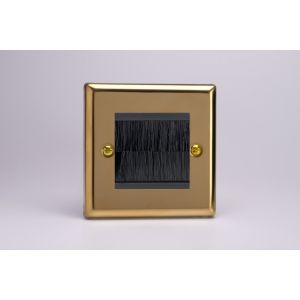 XVGBRSB [XVG2 + DBRSB] Varilight 2 Gang Black Data Brush Outlet Classic Victorian Polished Brass Coated