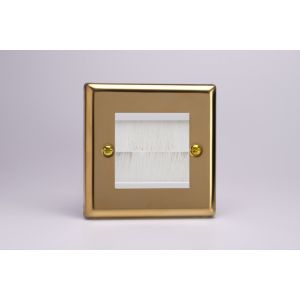 XVGBRSW [XVG2 + DBRSW] Varilight 2 Gang White Data Brush Outlet Classic Victorian Polished Brass Coated