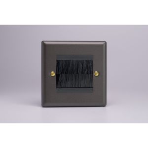 XYGBRSB.SL Varilight 2 Gang White Data Brush Outlet Vogue Slate Effect Finish