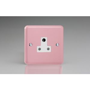 XYRP5AW.RP Varilight 1 Gang 5 Amp White Round Pin Socket 0-1150 Watts Lily Rose Pink with White Socket