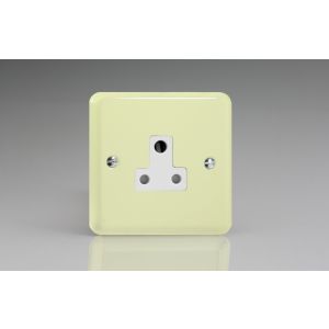 XYRP5AW.WC Varilight 1 Gang 5 Amp White Round Pin Socket 0-1150 Watts Lily White Chocolate with White Socket
