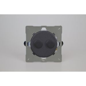 EGTP2Y.MB Varilight European Matt Black VariGrid V-Dim Thermal Series 2 Gang 1 or 2 Way 40-250 Watt Dimmer