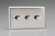 HC23 [WCD3 + 3x MTR250] Varilight V-Dim Series 3 Gang, 1 Way Only, 40-250 Watt Dimmer Classic Polished Chrome Coated