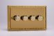 HG24 Varilight V-Dim Series 4 Gang 1-Way Only, 40-250 Watt Dimmer Georgian Polished Brass Coated