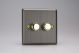 HY2.AB Varilight V-Dim Series 2 Gang, 1 Way Only, 40-250 Watt Dimmer Urban Antique (Brushed) Brass Effect