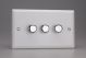 HY23.CW Varilight V-Dim Series 3 Gang, 1 Way Only, 40-250 Watt Dimmer Urban Powder Coated Chalk White Finish