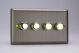 HY24.AB Varilight V-Dim Series 4 Gang, 1 Way Only, 40-250 Watt Dimmer Urban Antique (Brushed) Brass Effect